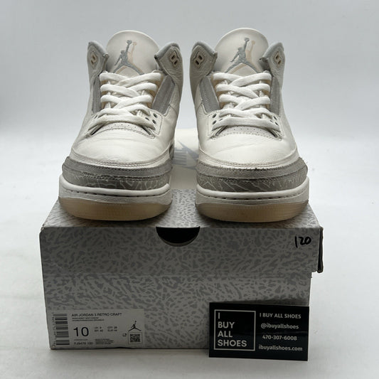 Size 10 - Air Jordan 3 Retro Craft Ivory/Grey White Leather (FJ9579-100)