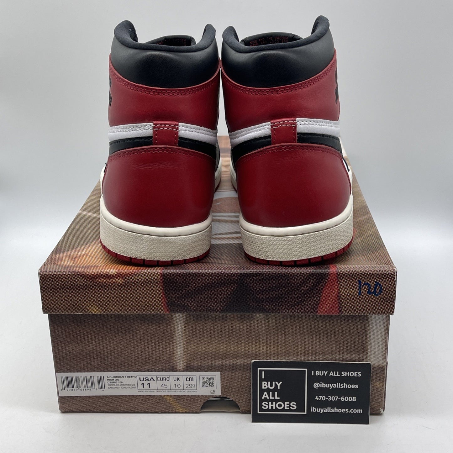 Size 11 - Air Jordan 1 Retro OG High Black Toe Reimagined Leather (DZ5485-106)