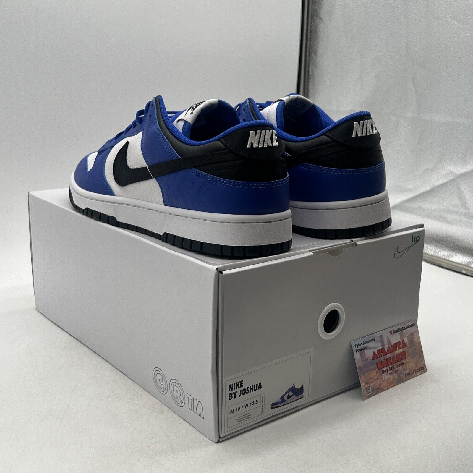 Size 12 - NIKE iD Dunk Low Grey Blue White Black Shoes (FN9524-900)