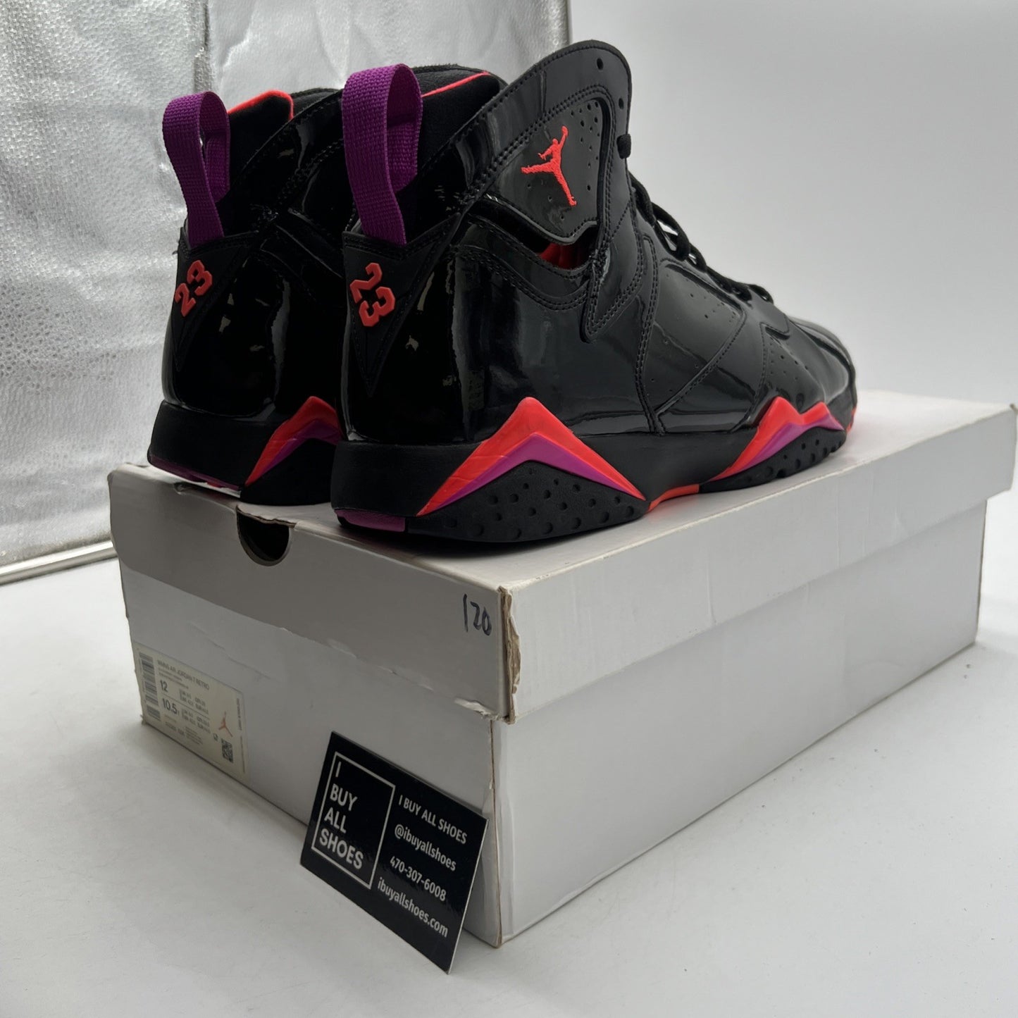 Size 12 - Air Jordan 7 Retro Black Gloss W (313358-006)