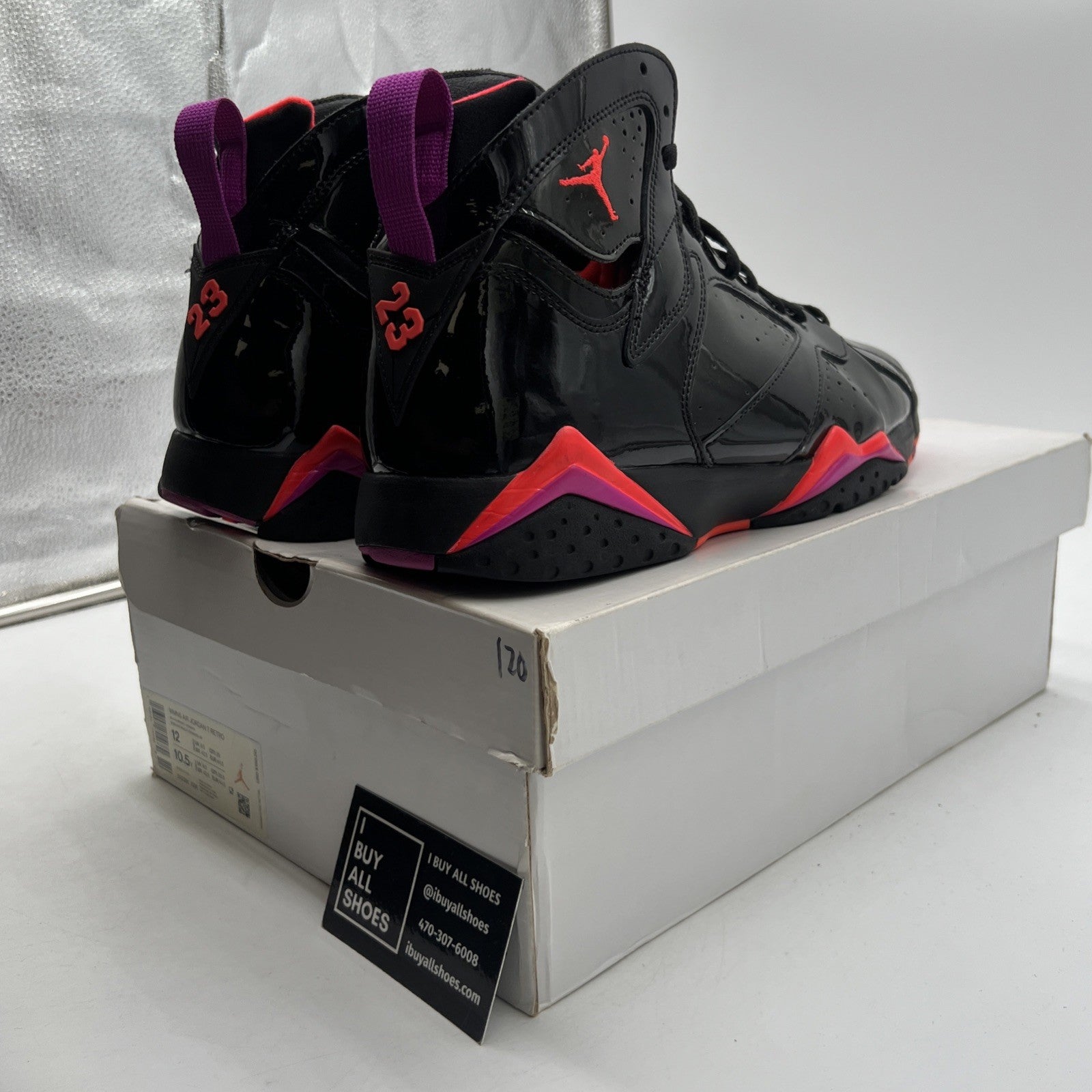 Size 12 - Air Jordan 7 Retro Black Gloss W (313358-006)