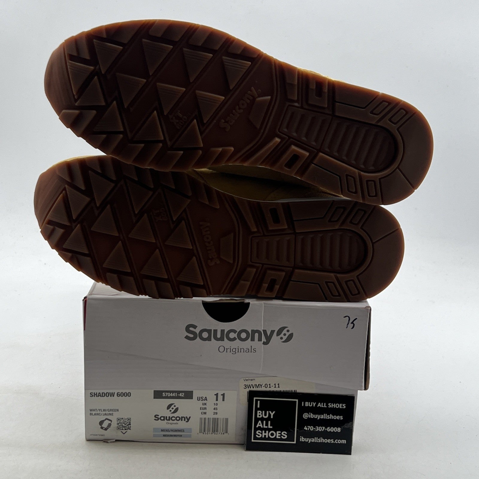Size 11 - Saucony Shadow 6000 White Green Mustard (S70441-42)