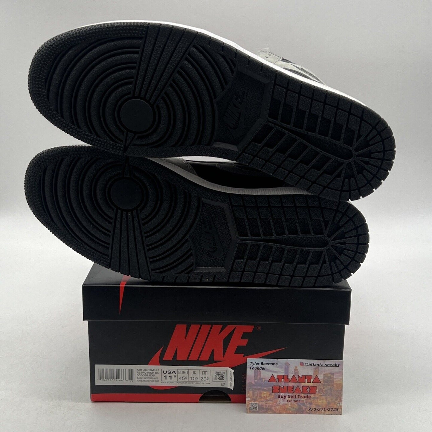 Size 11.5 - Jordan 1 Retro OG High Shadow 2.0 Black White Suede (555088-035)