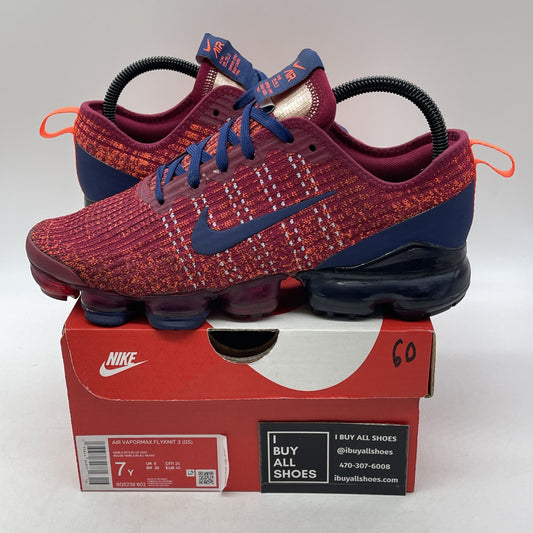 Size 7Y - Nike Air VaporMax Flyknit 3 GS "Noble Red Blue" (BQ5238-602)