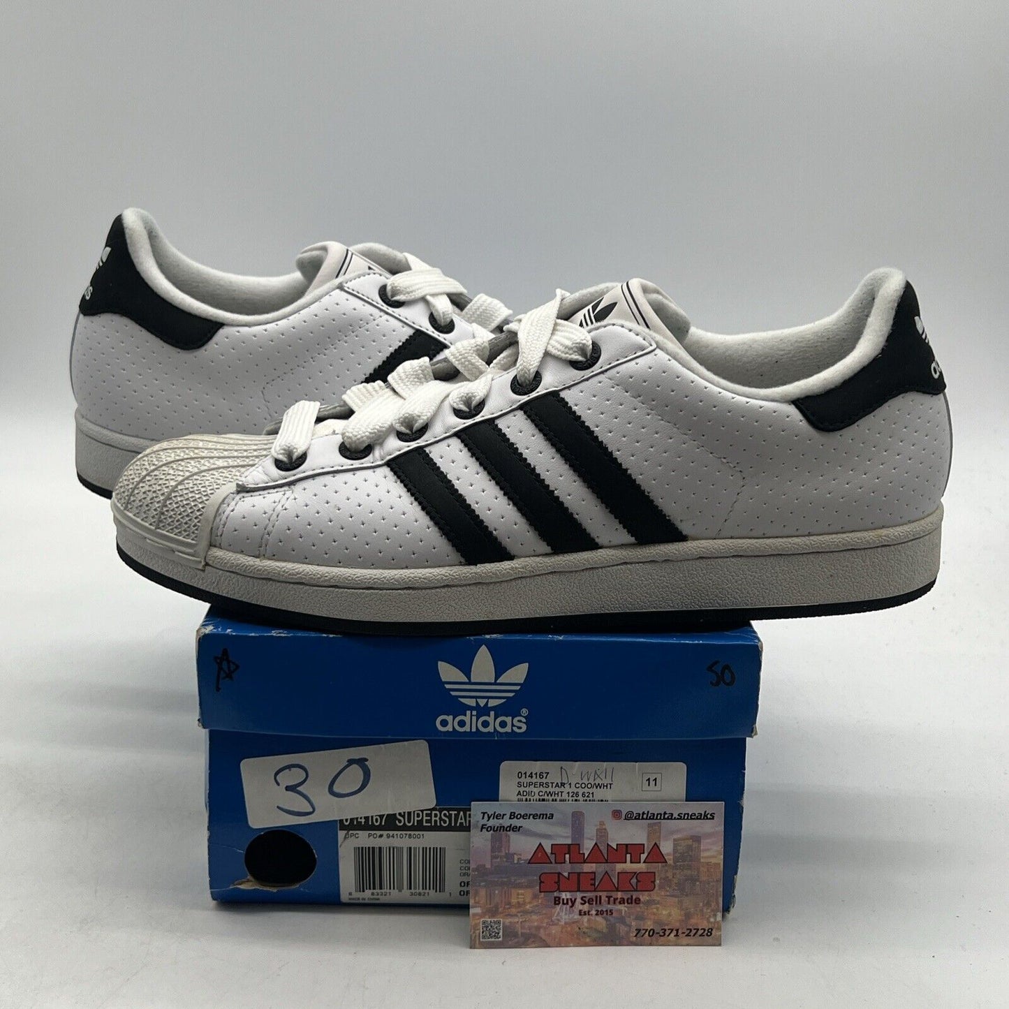 Size 11 - Adidas Superstar Footwear White Black Mens (ART-77206)