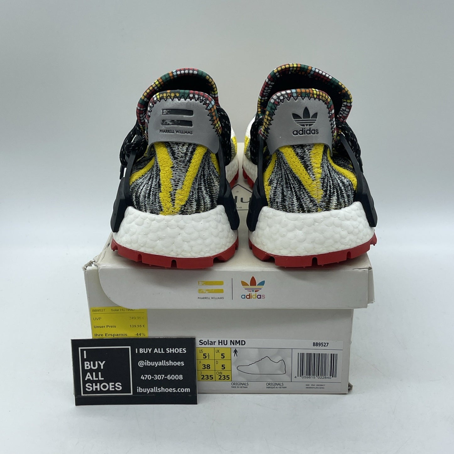 Size 5.5 - adidas Pharrell x NMD Human Race Trail Solar Pack (BB9527)