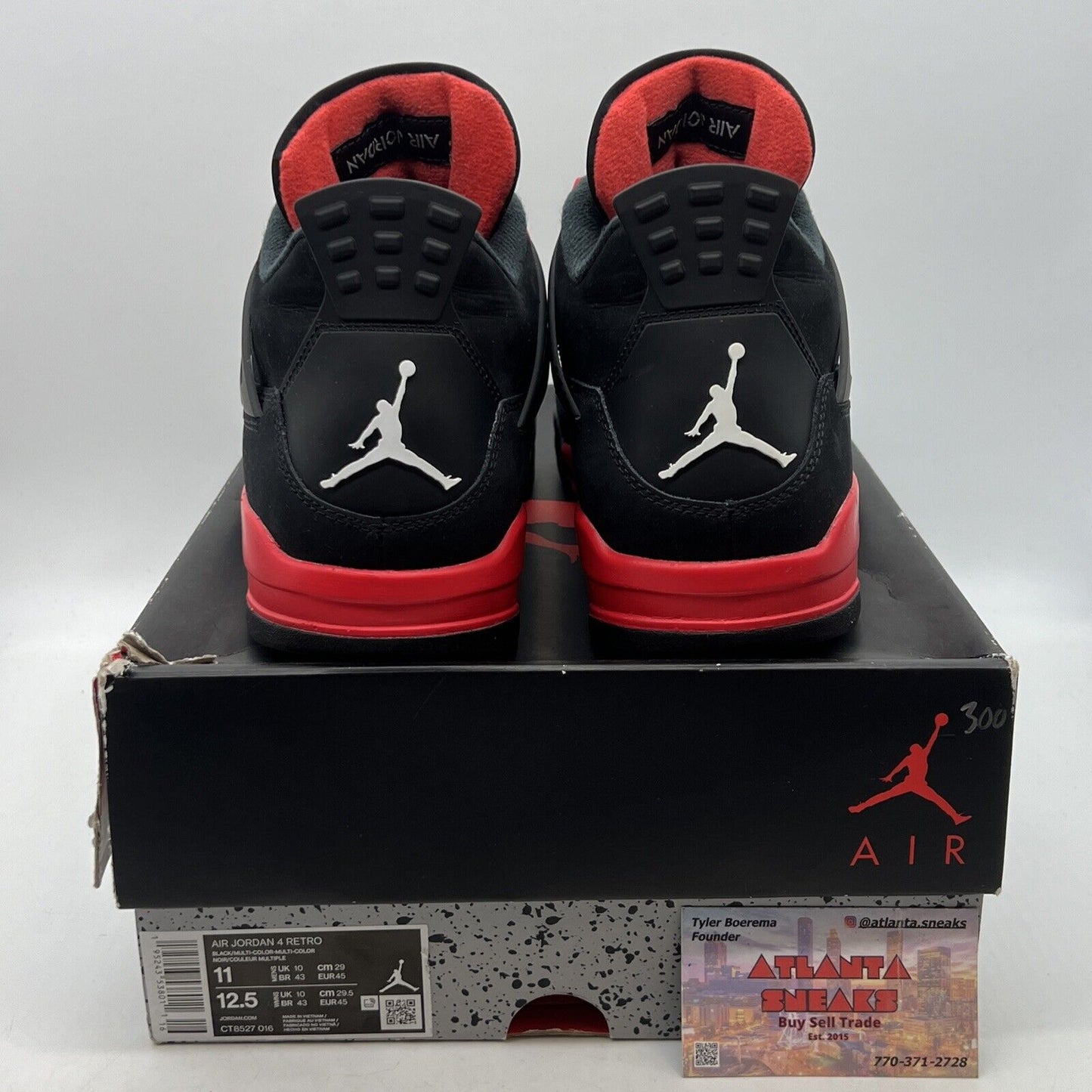 Size 11 - Jordan 4 Retro Mid Red Thunder Black White Suede (CT8527-016)