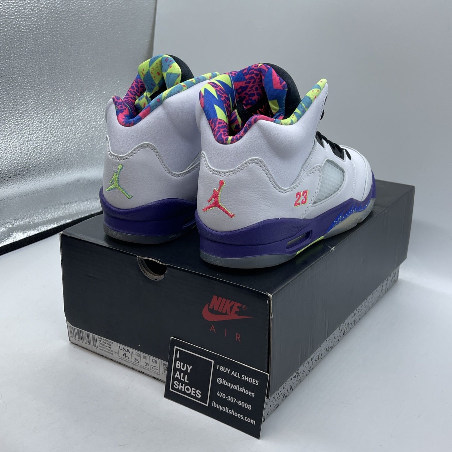 Size 4Y(GS) - Jordan 5 Retro Mid Alternate Bel-Air White Leather (DB3024-100)