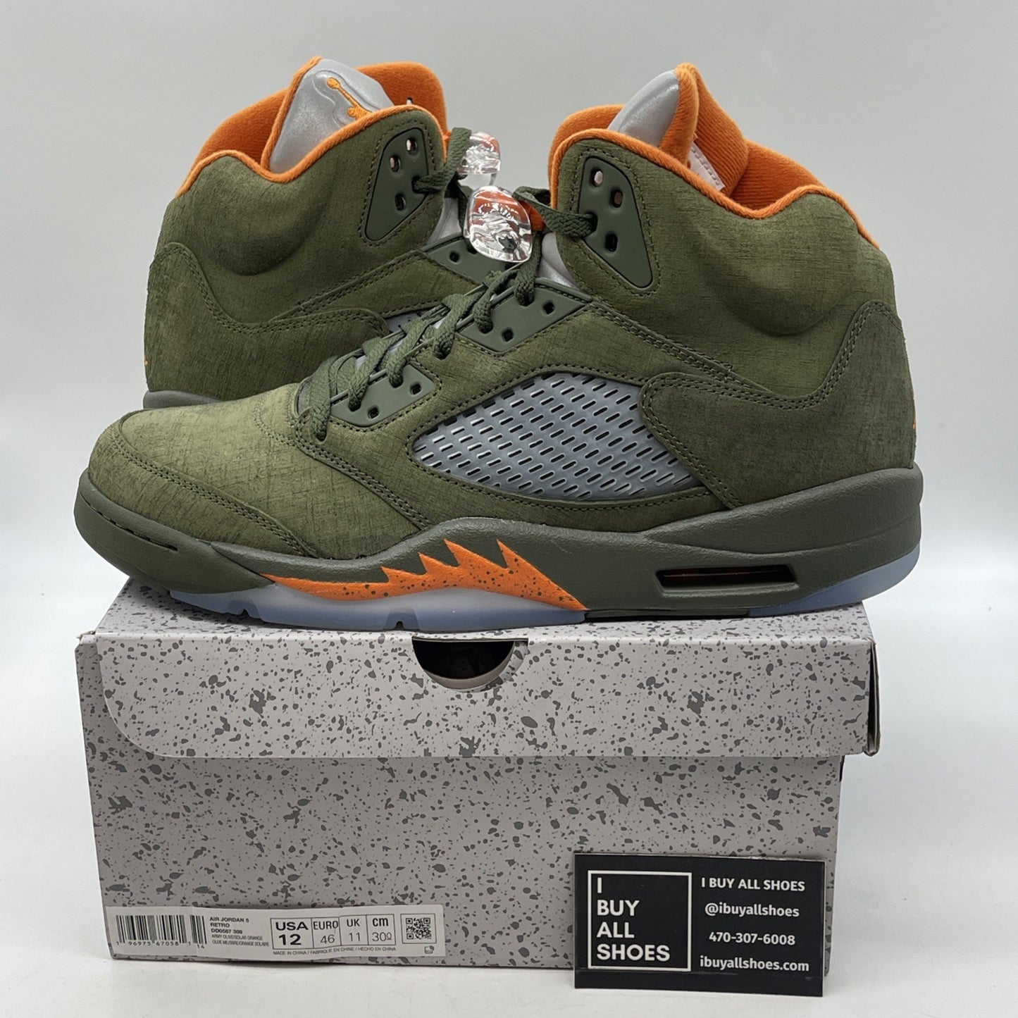 Size 12 - Air Jordan 5 Retro 2024 Olive Orange Suede (DD0587-308)