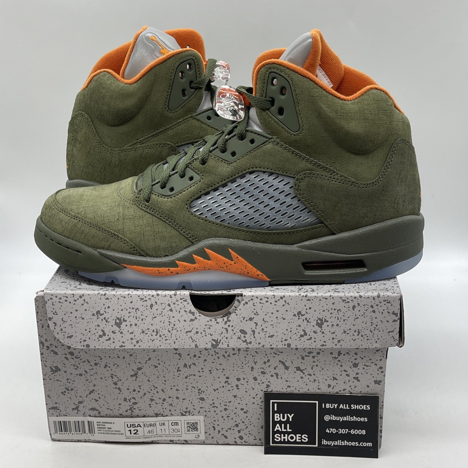 Size 12 - Air Jordan 5 Retro 2024 Olive Orange Suede (DD0587-308)