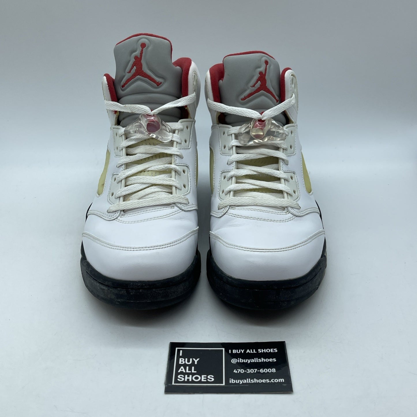Size 10.5 - Air Jordan 5 Retro 2013 White Fire Red Leather (136027-100)