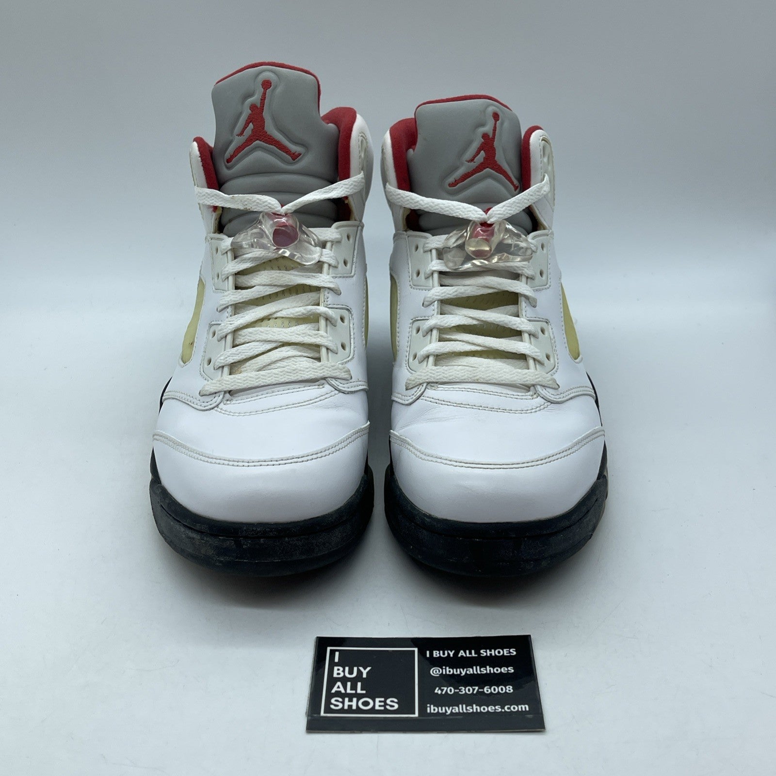 Size 10.5 - Air Jordan 5 Retro 2013 White Fire Red Leather (136027-100)