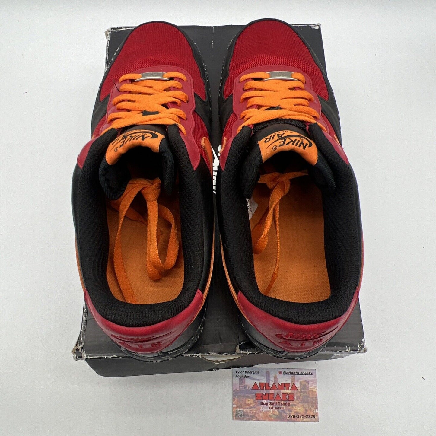 Size 12 - Nike Air Force 1 Premium Red Orange Red Leather (315180-681)