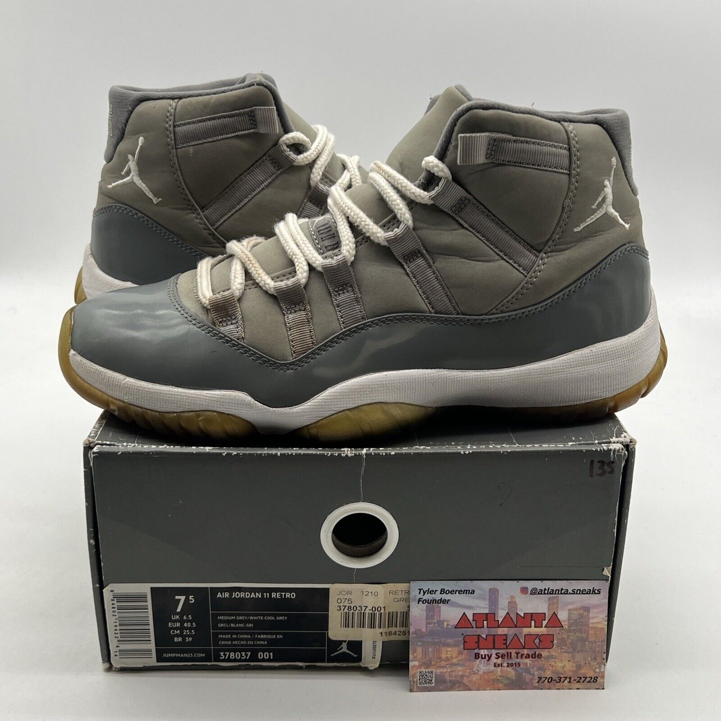 Size 7.5 - Air Jordan 11 Retro 2010 Cool Grey (378037-001)