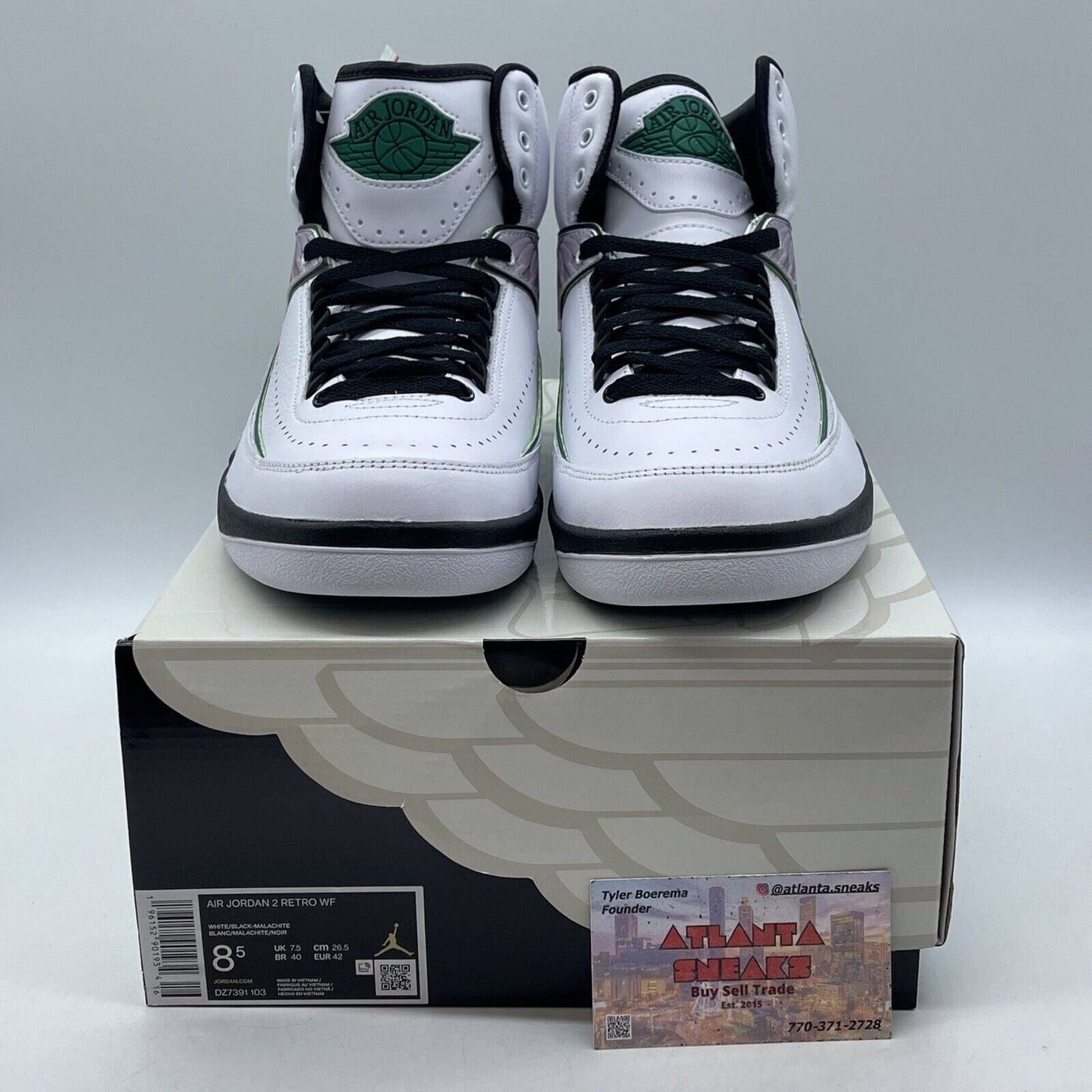 Size 8.5 - Air Jordan 2 Retro "H" Wings Green White Leather (DZ7391-103)