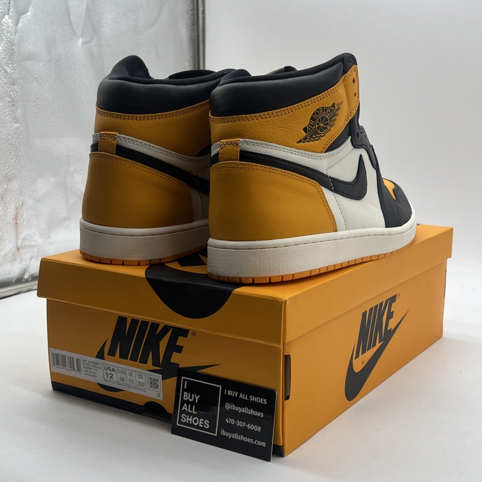 Size 12 - Air Jordan 1 Retro OG High Yellow Toe (5550887-711)