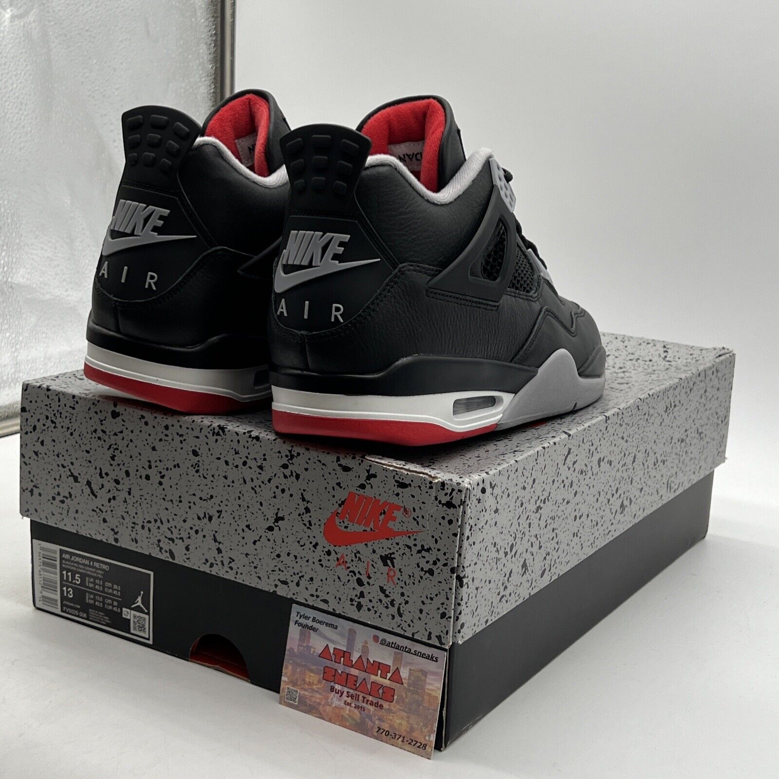 Size 11.5 - Air Jordan 4 Retro Bred Reimagined Red White Leather (FV5029-006)