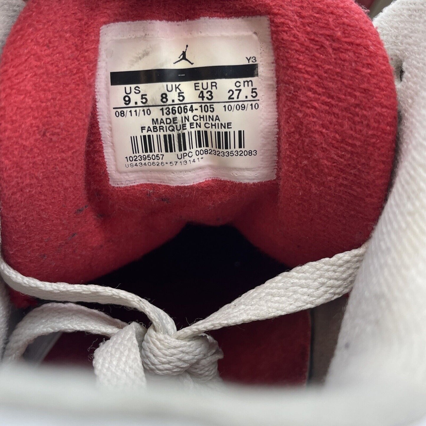 Size 9.5 - Jordan 3 Retro White Cement 2011 Leather Grey Suede (136064-105)