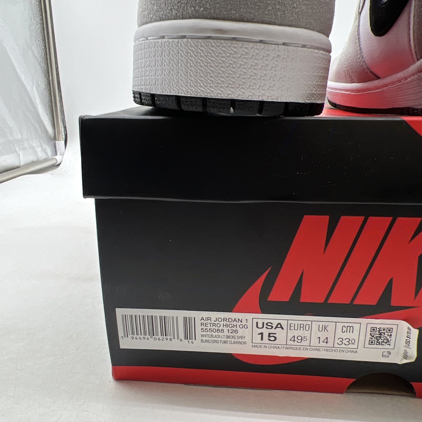 Size 15 - Air Jordan 1 Retro High OG Smoke Gray 2020 (555088-126)