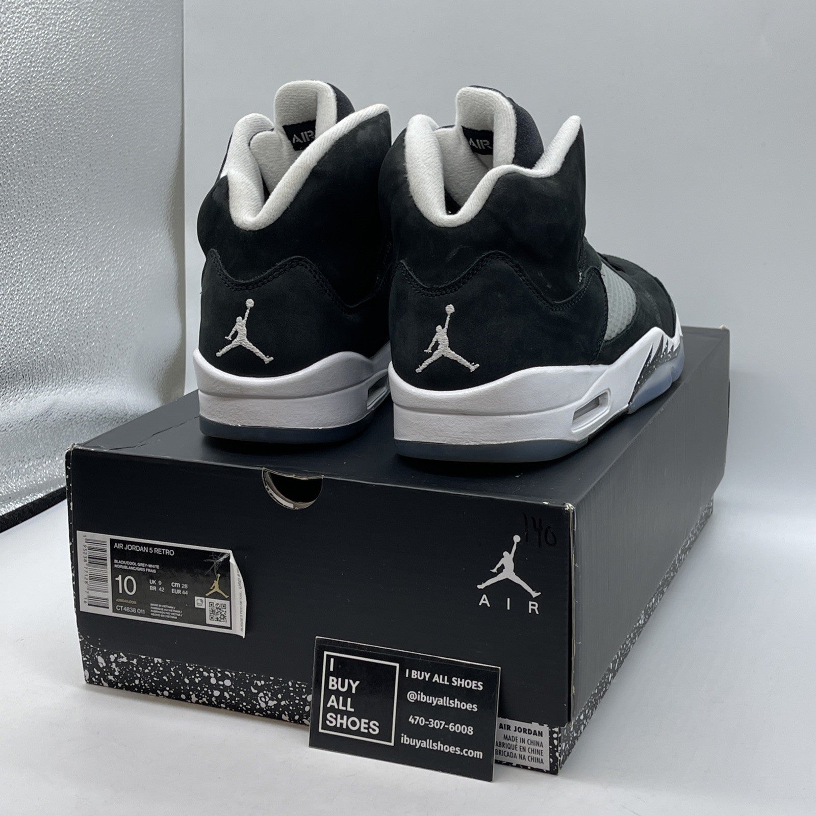 Size 10 - Jordan 5 Retro Mid Oreo Black White Suede (CT4838-011)
