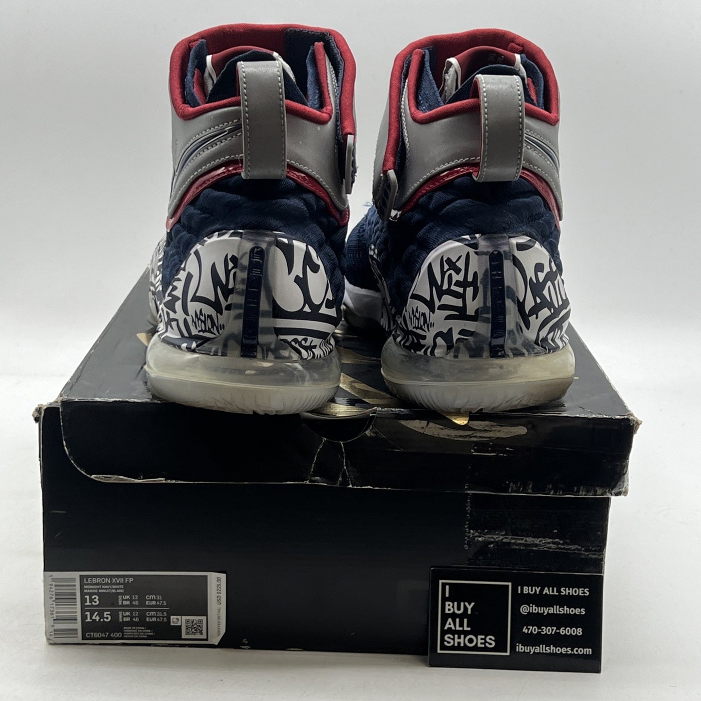 Size 13 - Nike LeBron 17 LeBron 4 Cold Blue Graffiti (CT6047-400)