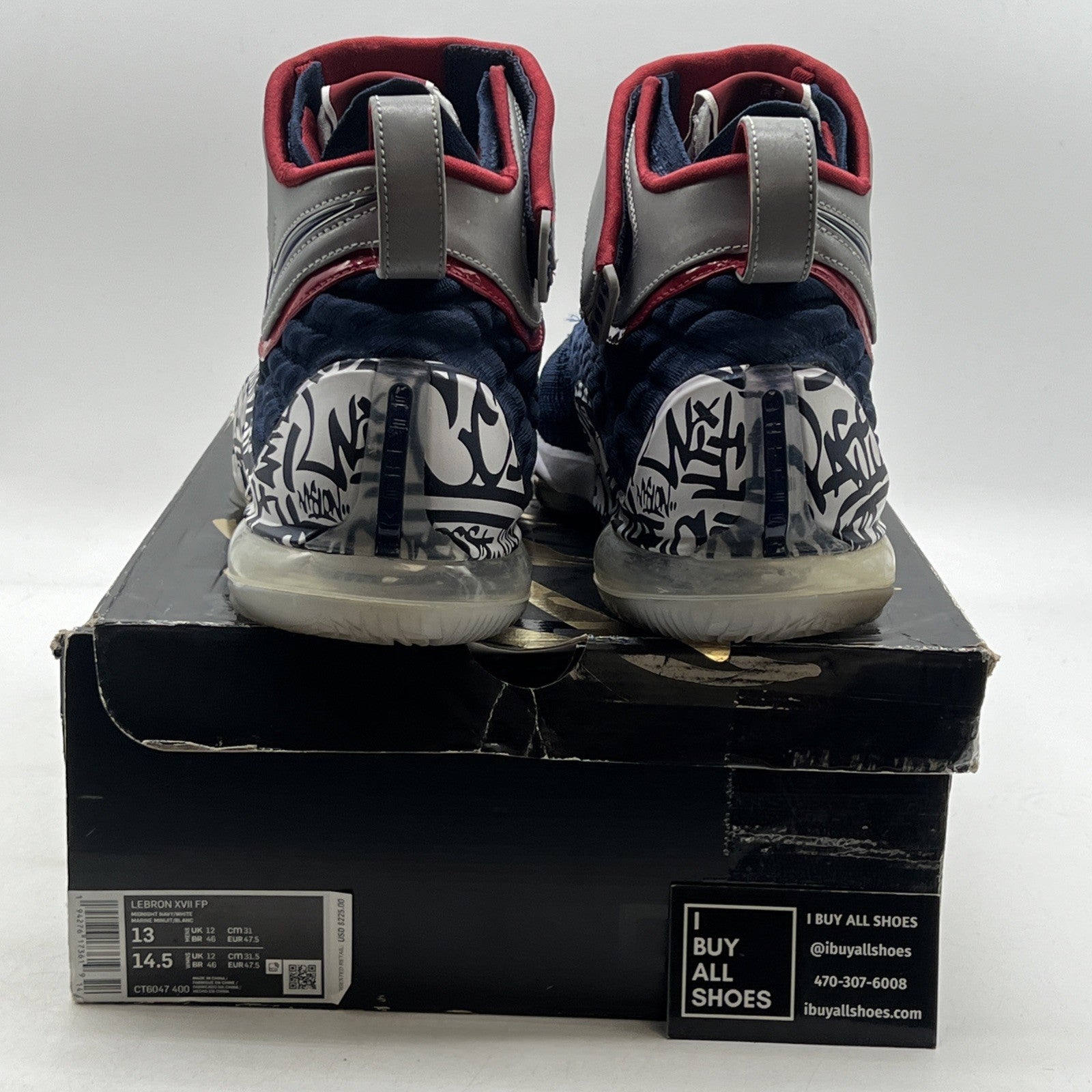 Size 13 - Nike LeBron 17 LeBron 4 Cold Blue Graffiti (CT6047-400)