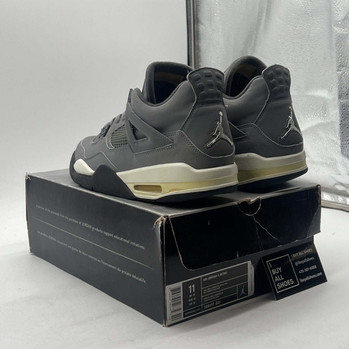 Size 11 - Air Jordan 4 Retro 2004 Cool Grey (308497-001)
