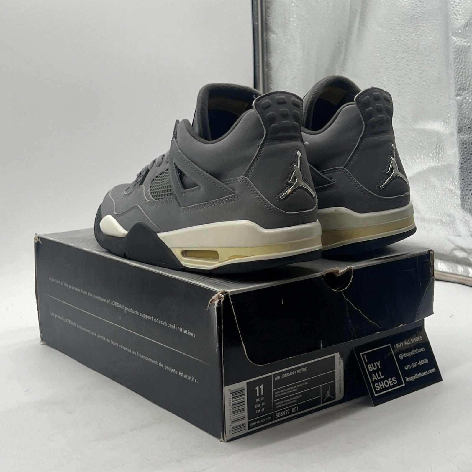 Size 11 - Air Jordan 4 Retro 2004 Cool Grey (308497-001)