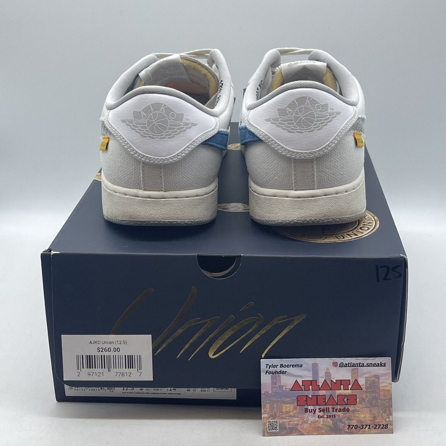 Size 12.5 - Jordan 1 KO x Union LA Low White Neutral Grey Blue (DO8912-101)