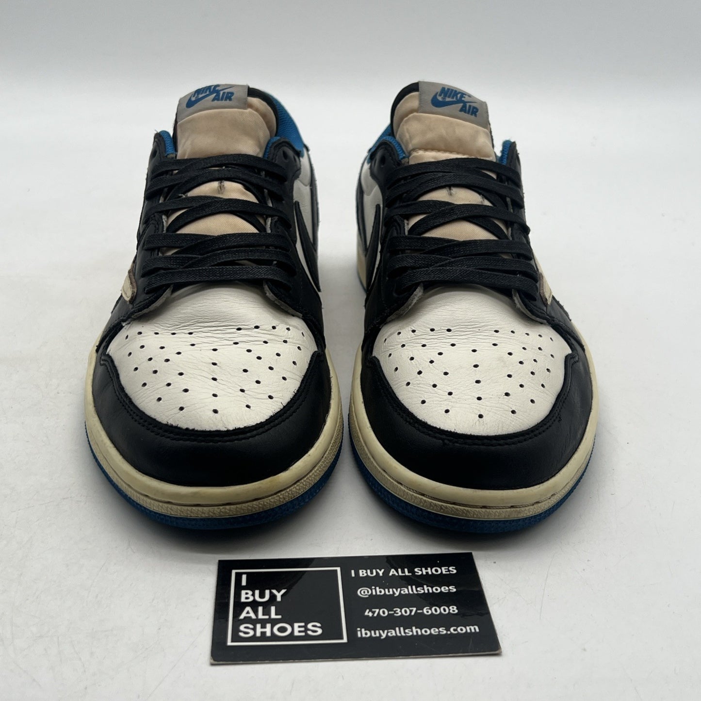Size 10 - Jordan 1 Retro x Fragment Design x Travis Scott Low Blue (DM7866-140)