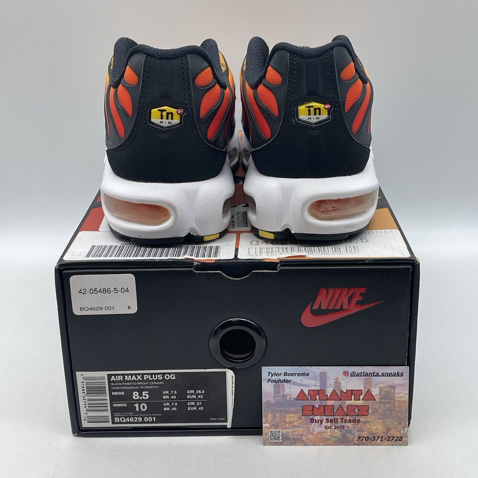 Size 8.5 - Nike Air Max Plus Sunset Orange Yellow Suede Black White (BQ4629-001)