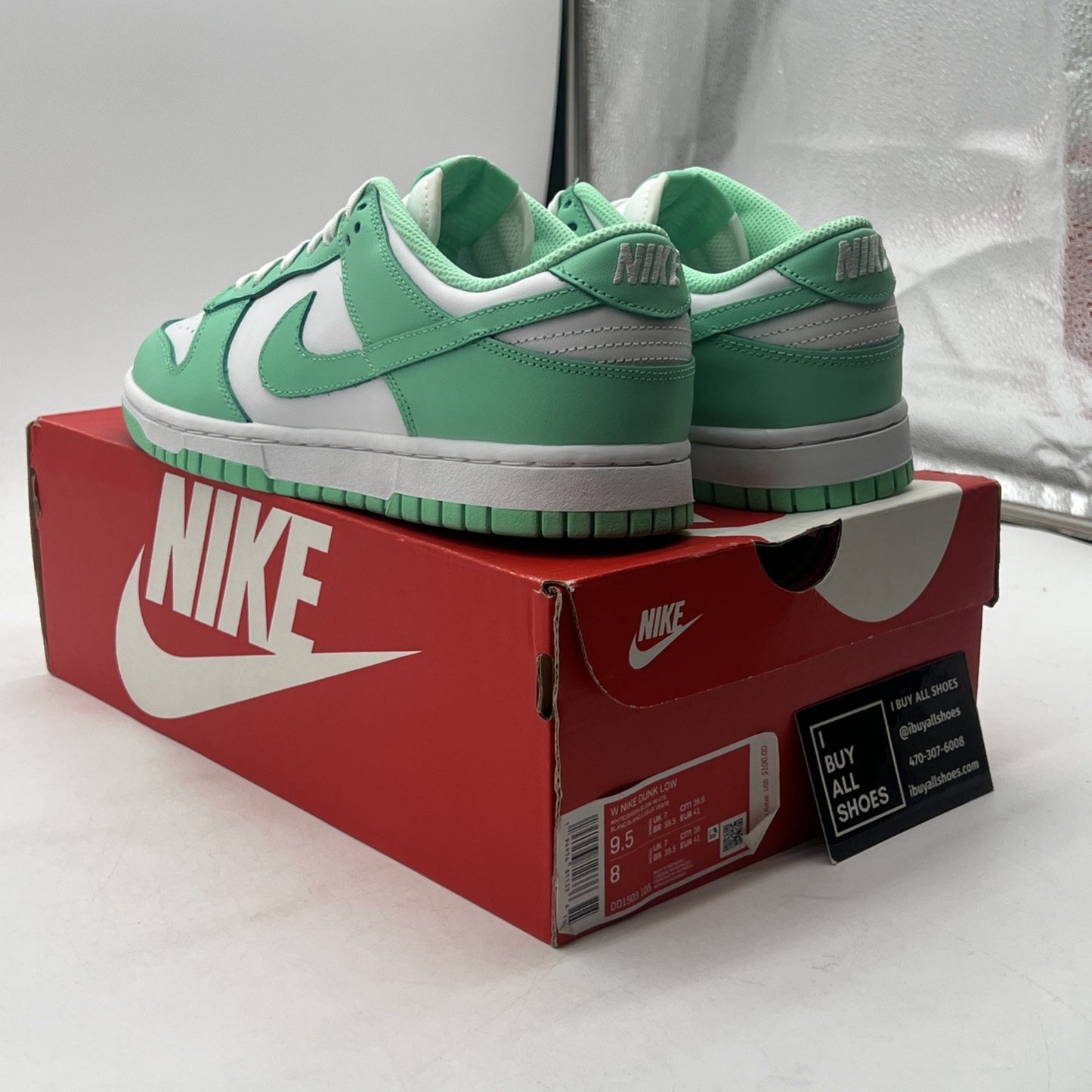 Size 9.5 - Nike Dunk Low Green Glow W (DD1503-105)