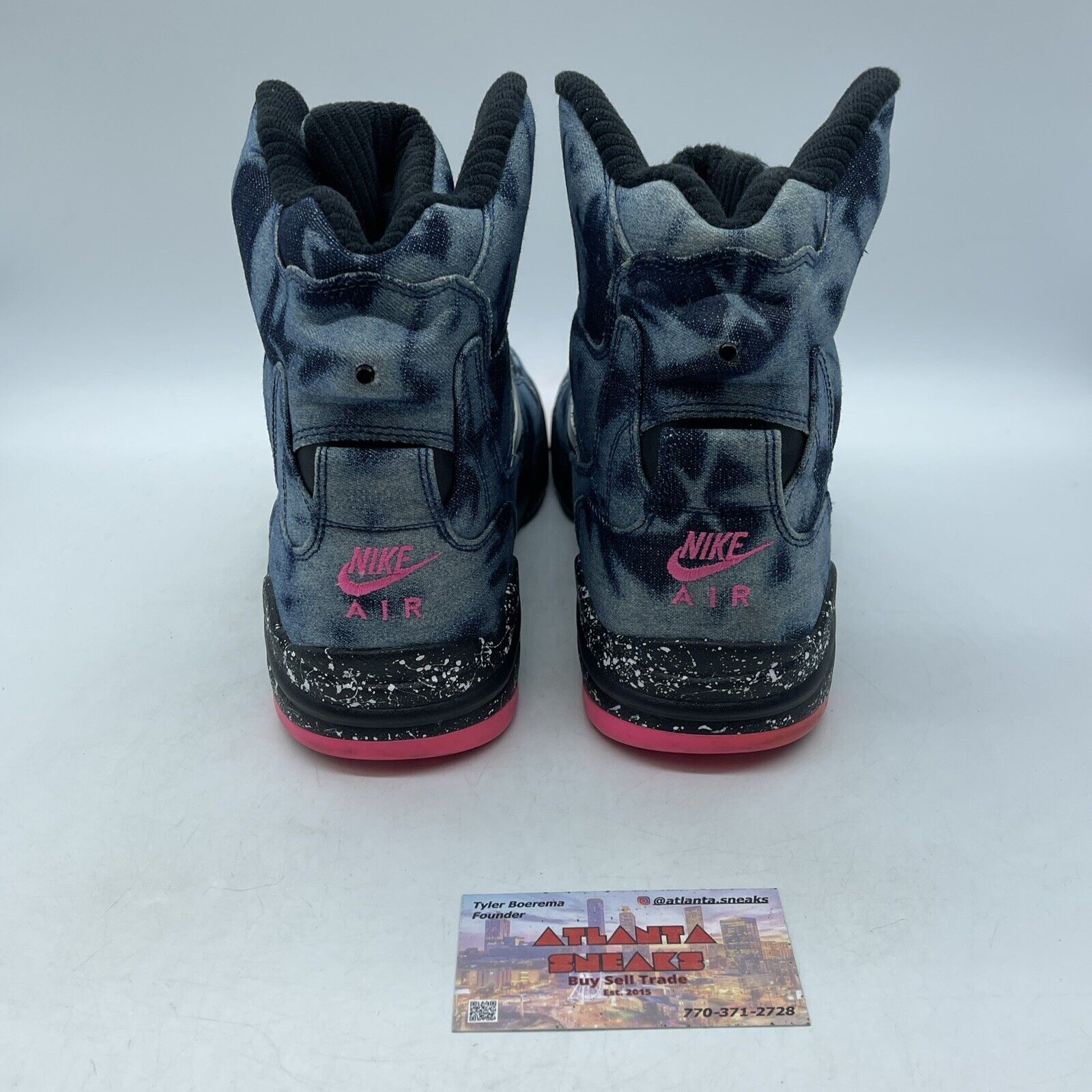 Size 9.5 - Nike Air Command Force Bleached Denim Black White Suede (684715-002)