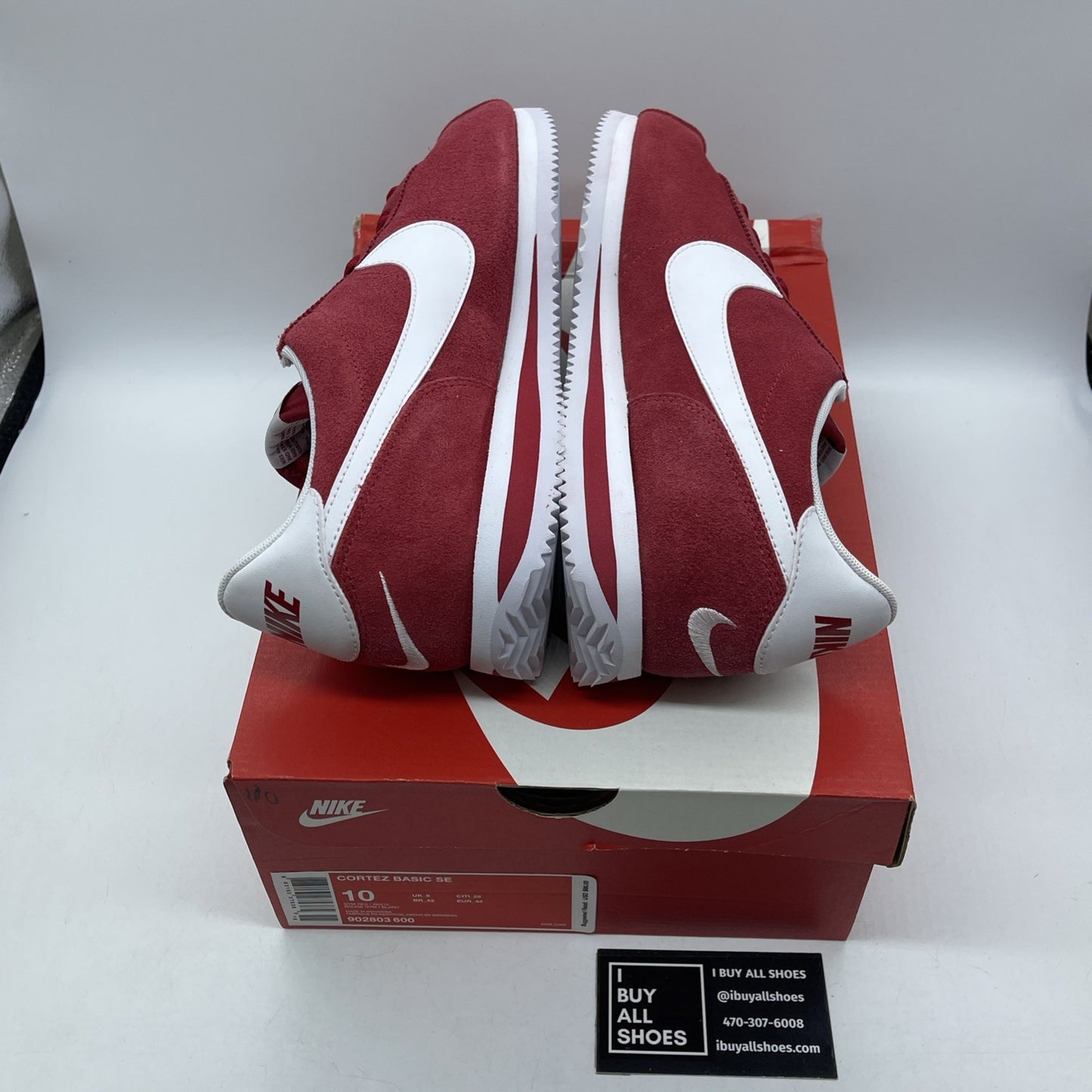Size 10 - Nike Cortez Basic SE Gym Red White Suede Leather (902803-600)