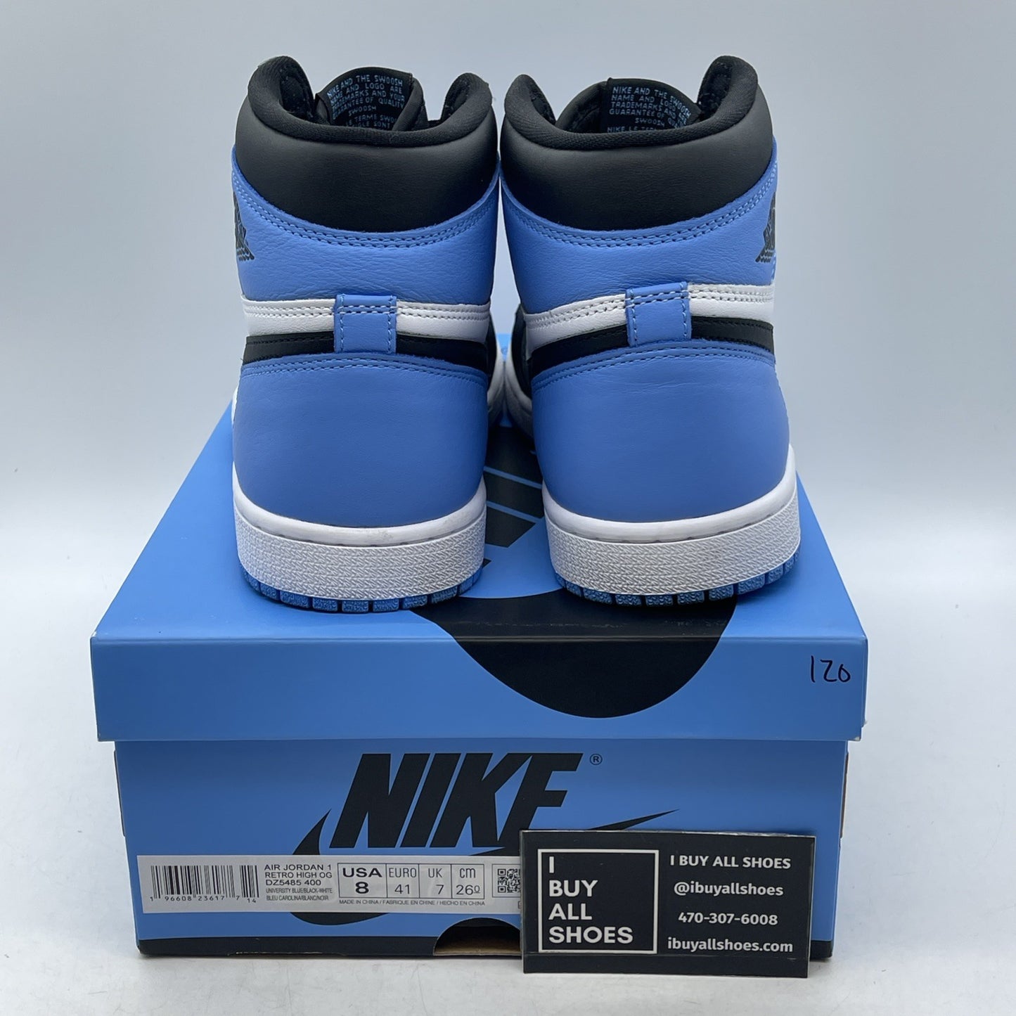 Size 8 - Air Jordan 1 Retro OG High UNC Toe (DZ5485-400)