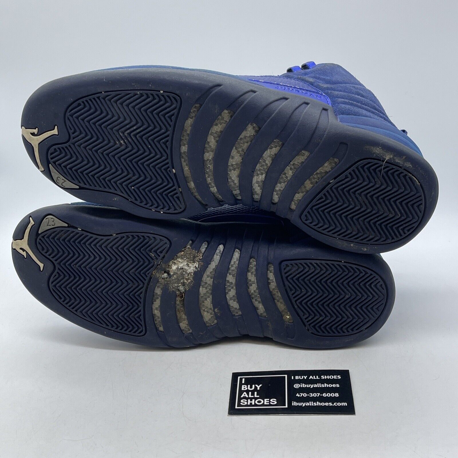 Size 10.5 - Air Jordan 12 Retro Deep Royal Blue Black White Suede (130690-400)