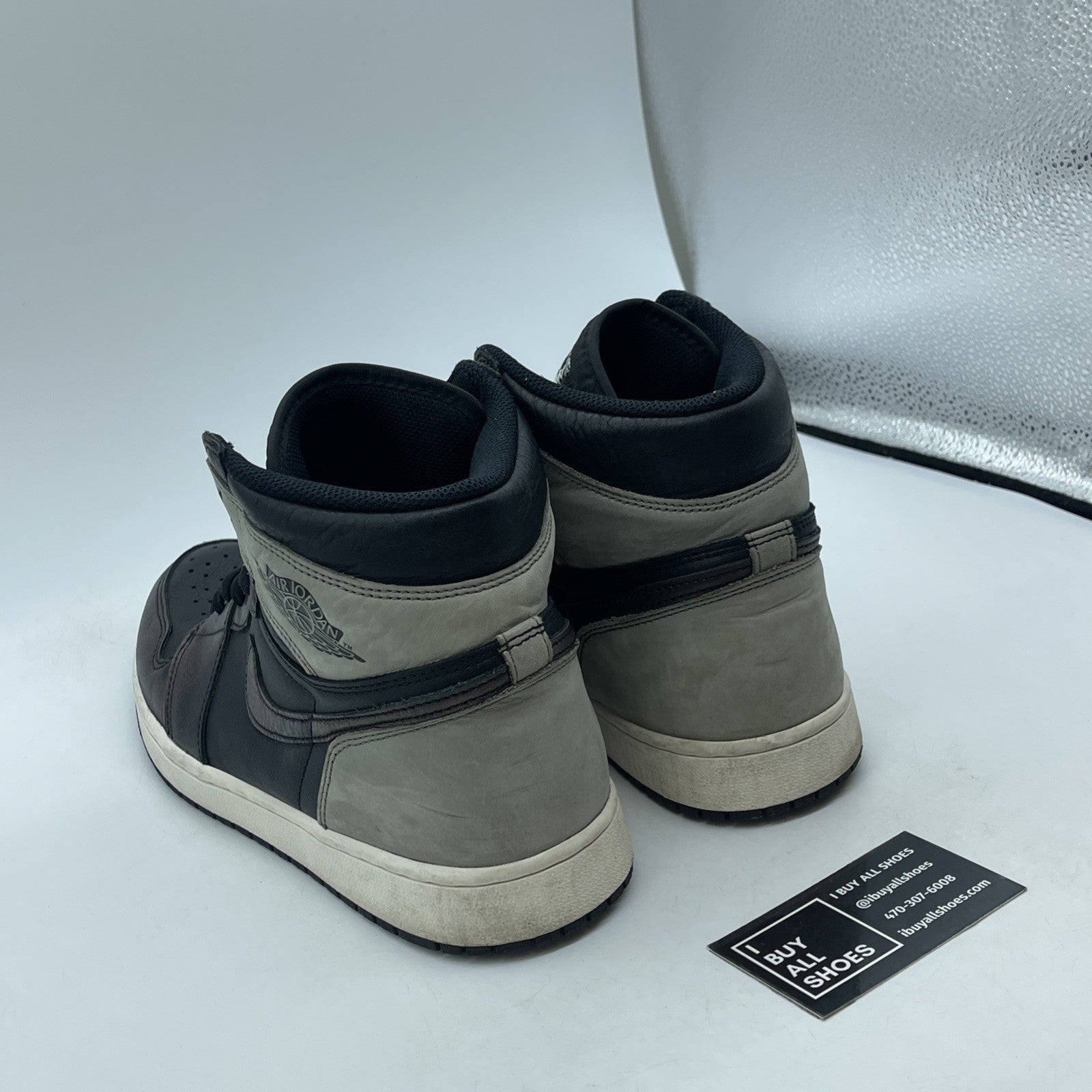 Size 12 - Air Jordan 1 Retro OG High Patina Grey Black Suede (555088-033)