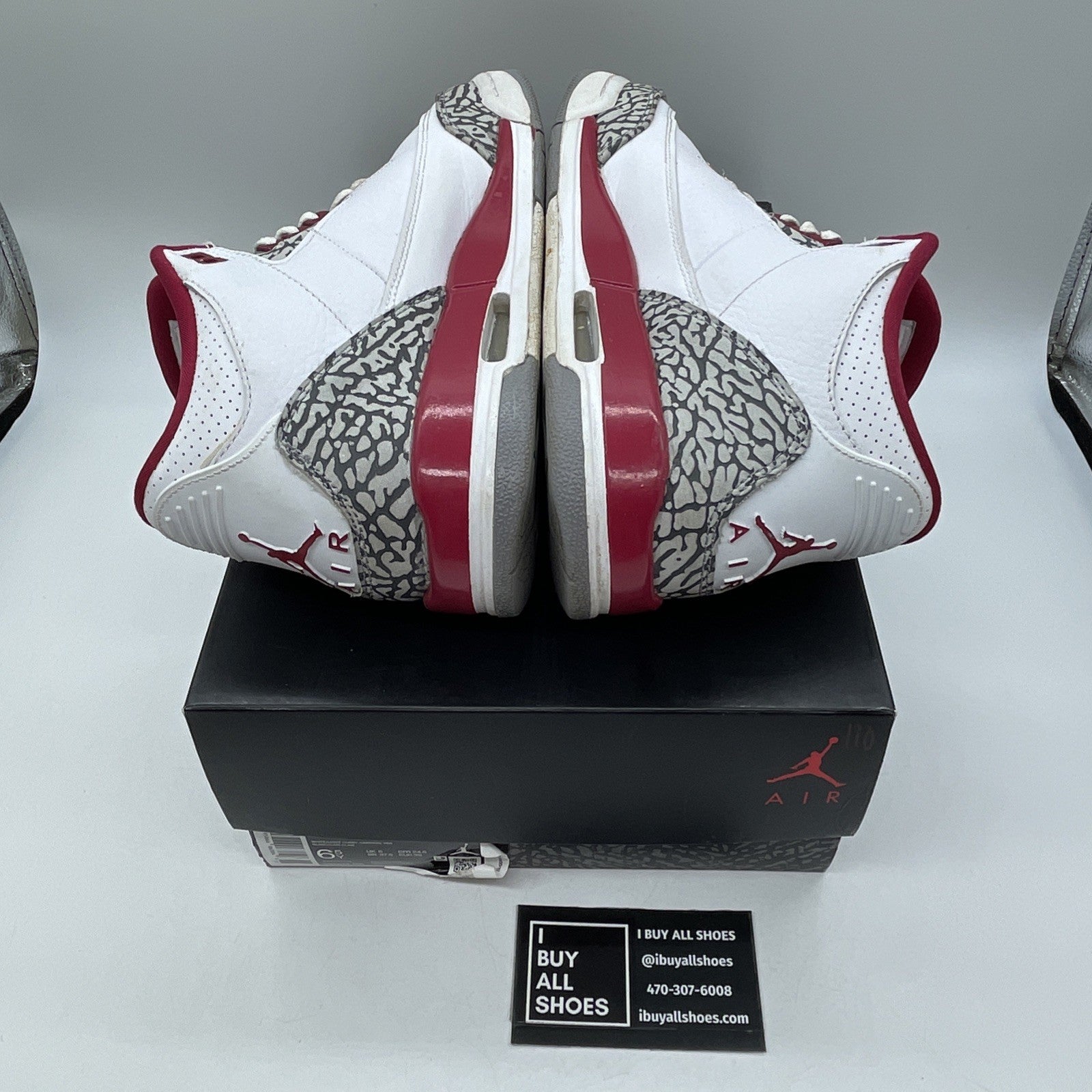 Size 6Y (GS) - Jordan 3 Retro Sample Low Cardinal Red Grey White (398614-126)
