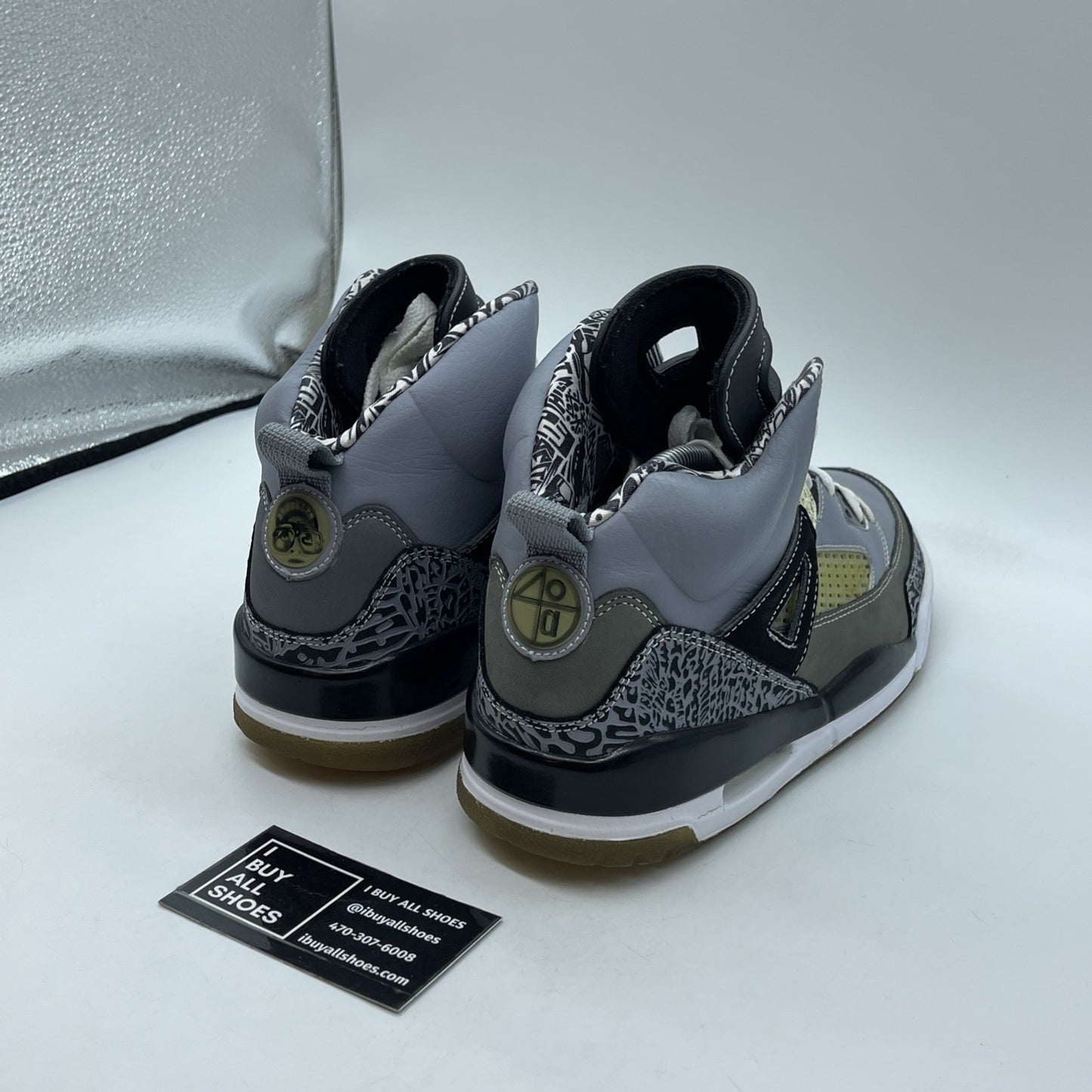 Size 9 - Jordan SpizIke Light Graphite Grey Black Suede Leather (315371-091)
