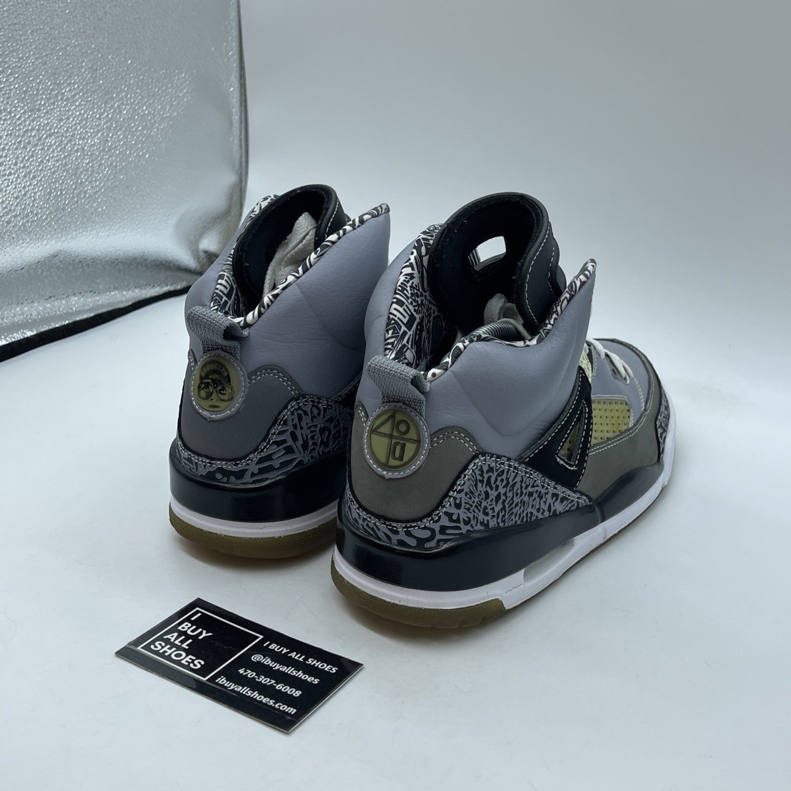 Size 9 - Jordan SpizIke Light Graphite Grey Black Suede Leather (315371-091)