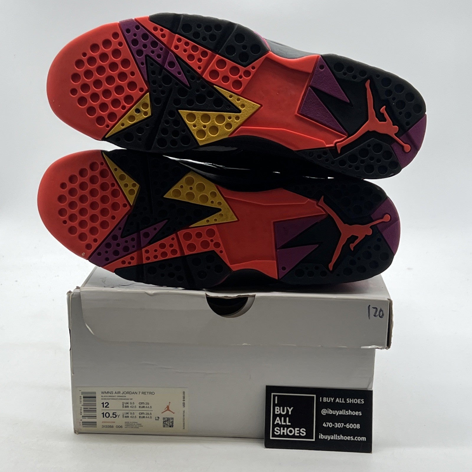 Size 12 - Air Jordan 7 Retro Black Gloss W (313358-006)