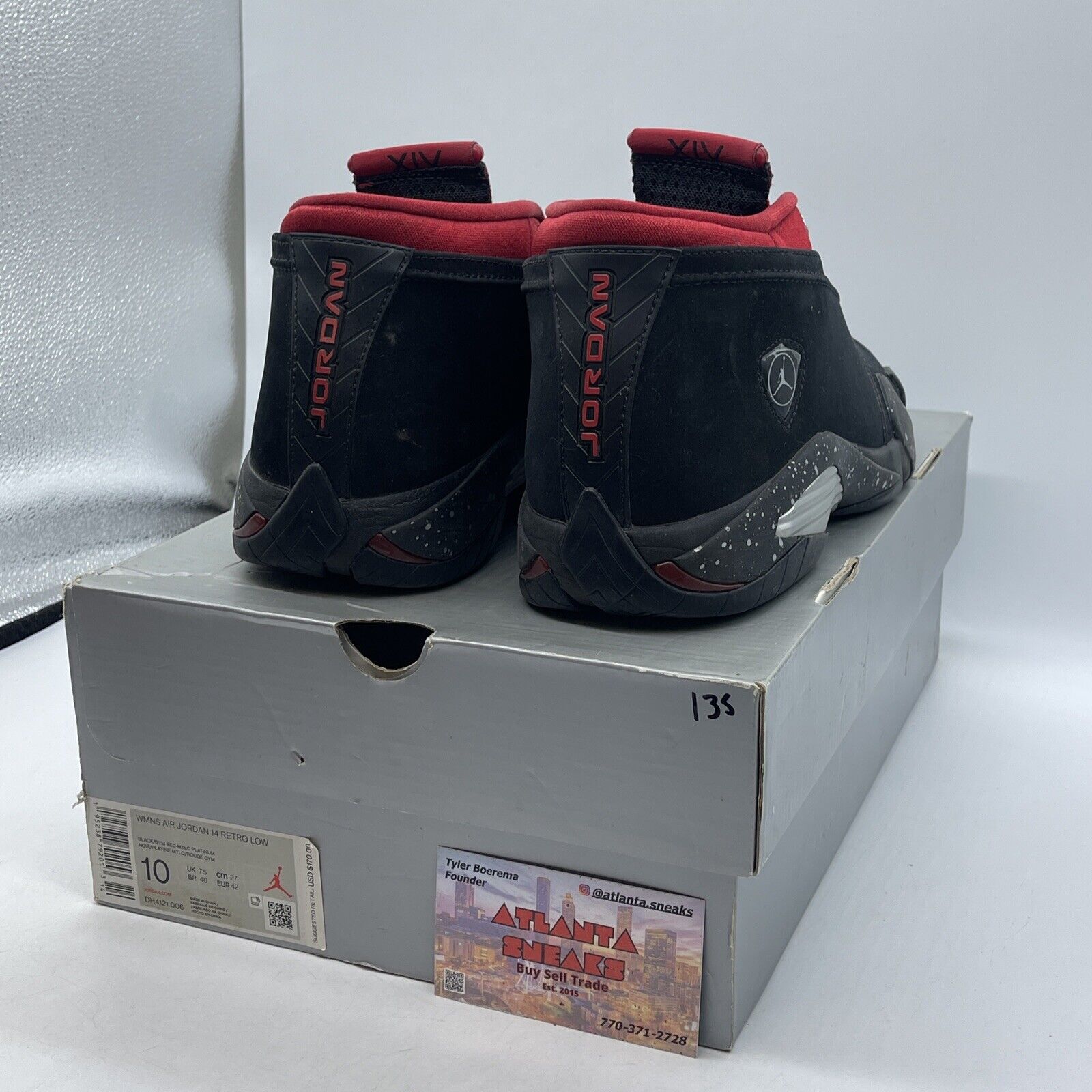 Size 10W - Air Jordan 14 Retro Low Red Lipstick Black Red Suede (DH4121-006)