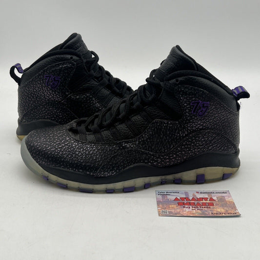 Size 8.5 - Air Jordan 10 Retro Paris Black Purple Leather (310805-018)