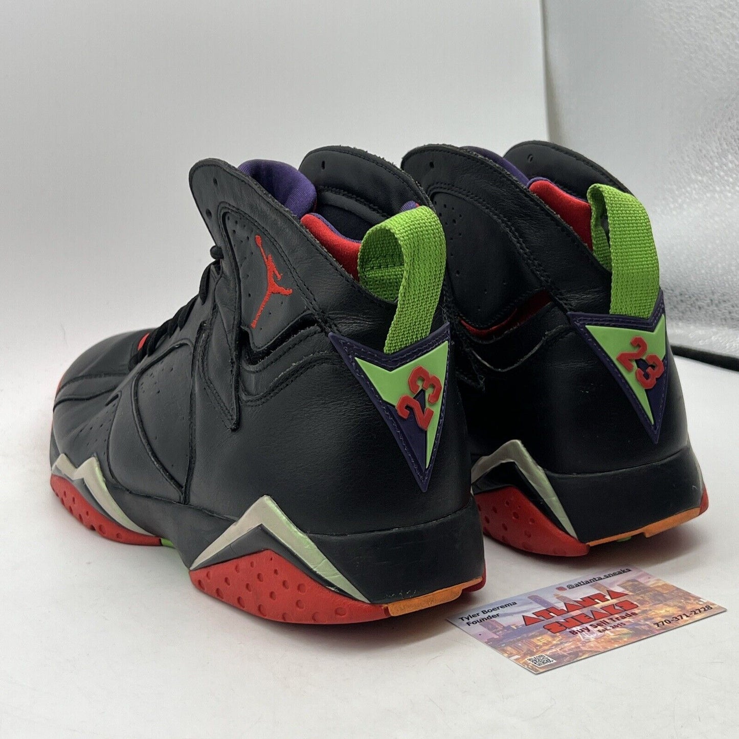 Size 12 - Air Jordan 7 Retro Marvin the Martian Black Green Leather (304775-028)