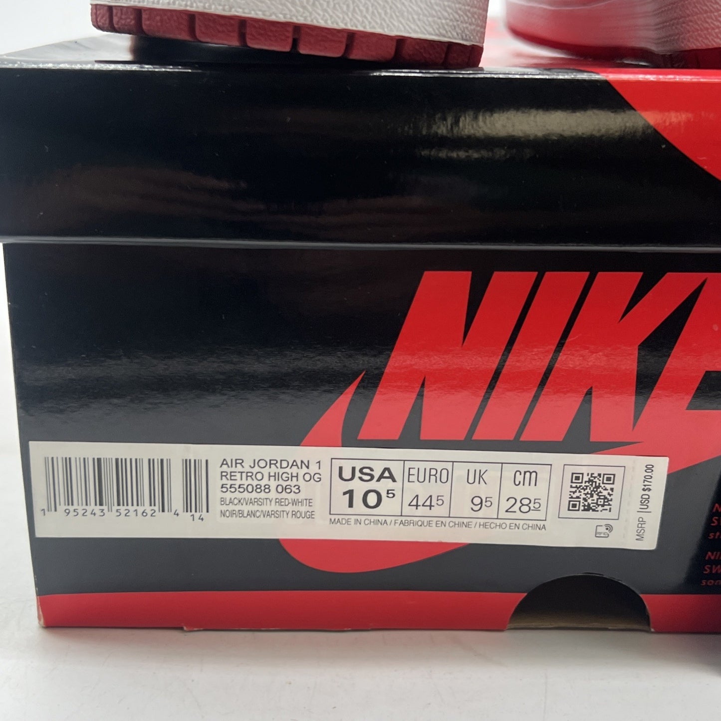 Size 10.5 - Air Jordan 1 Retro OG High Patent Bred (555088-063)