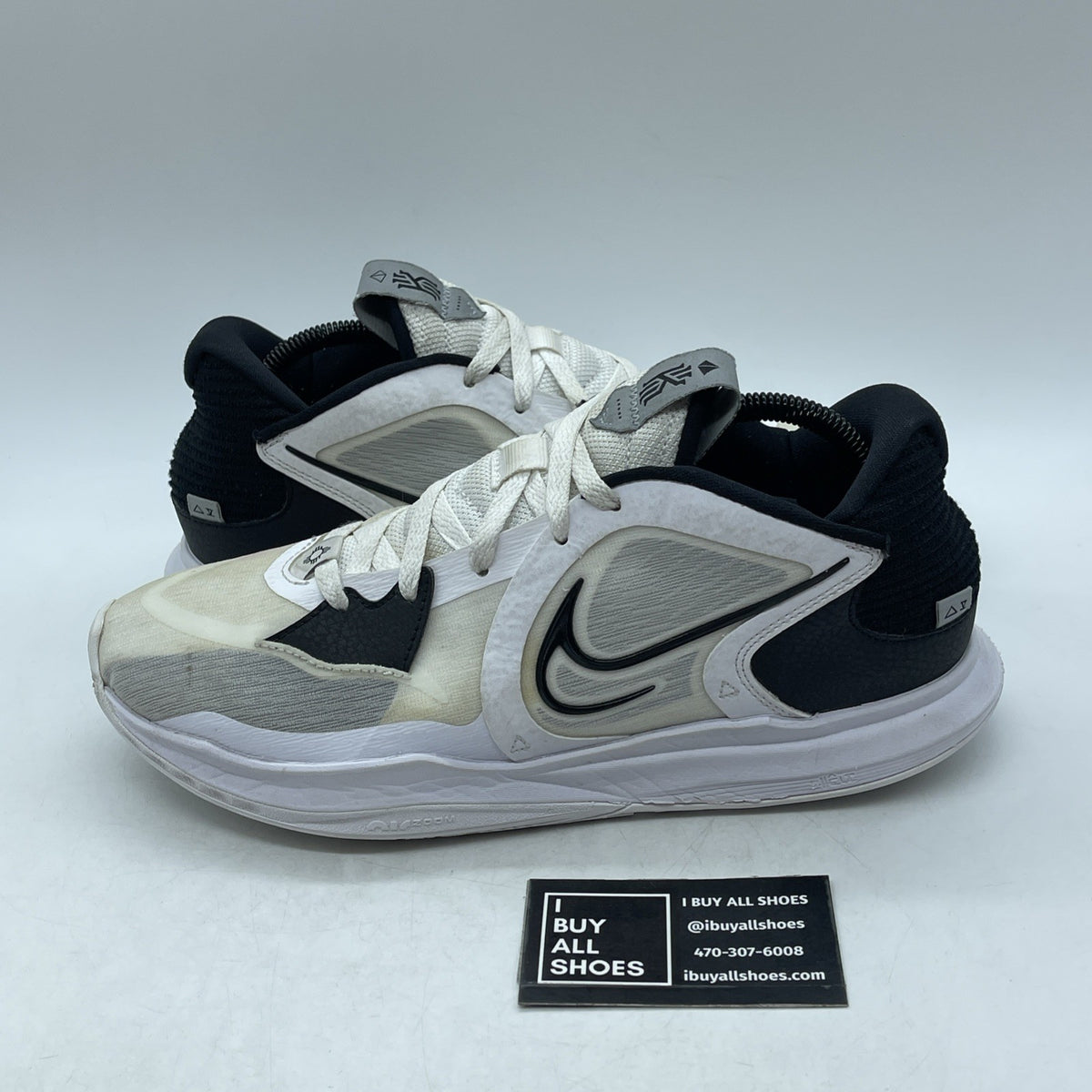 Size 10 - Nike Kyrie 5 Low White Wolf Grey Black (DJ6012-102)