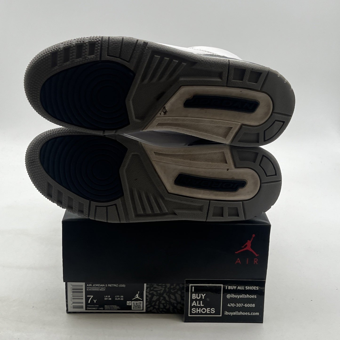 Size 7Y - Air Jordan 3 Retro Midnight Navy (DM0967-140)