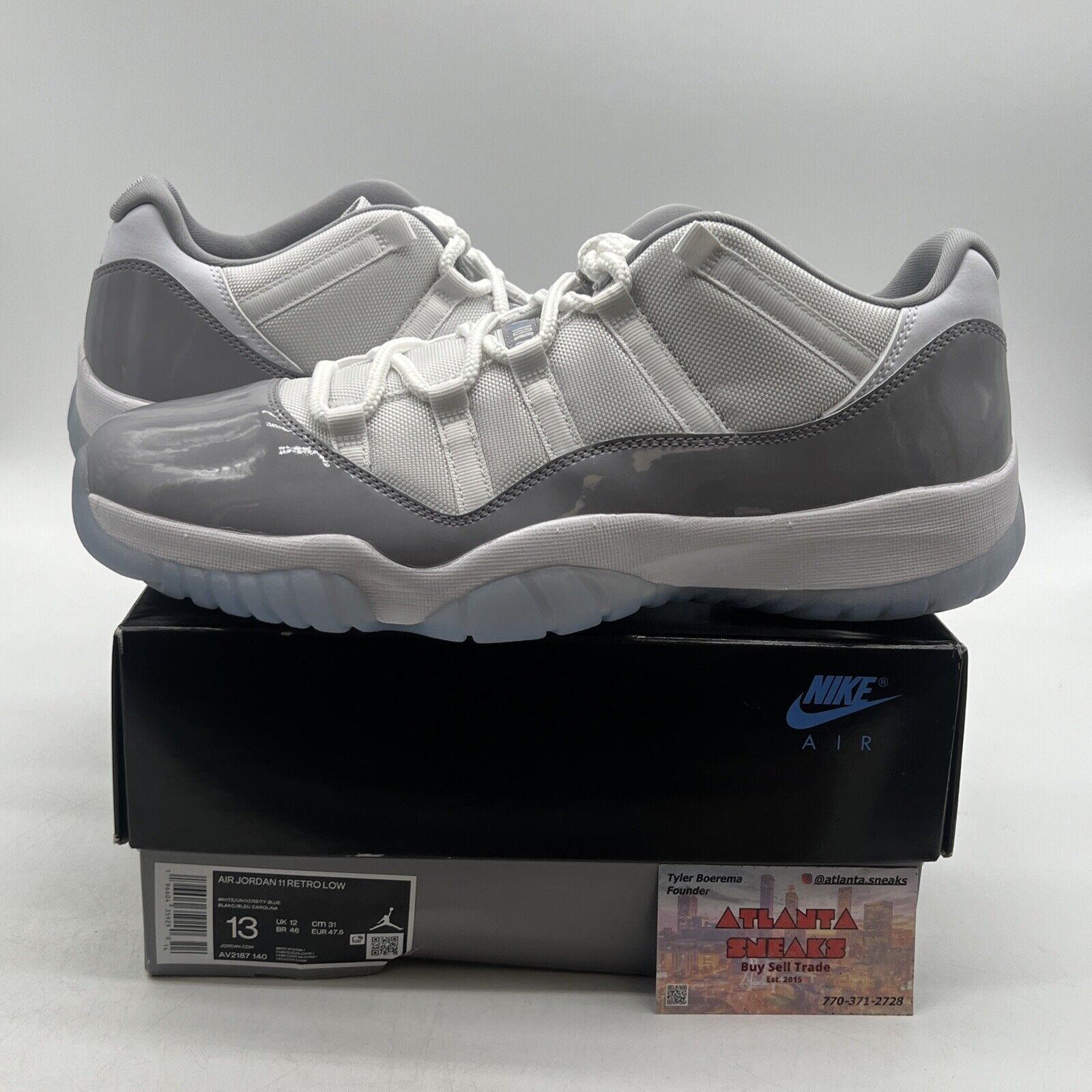 Size 13 - Air Jordan 11 Retro Low Cement Grey White Leather  (AV2187-140)