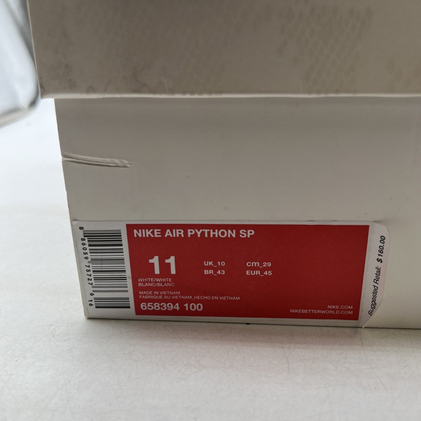 Size 11 - Nike Air Python White (658394-100)