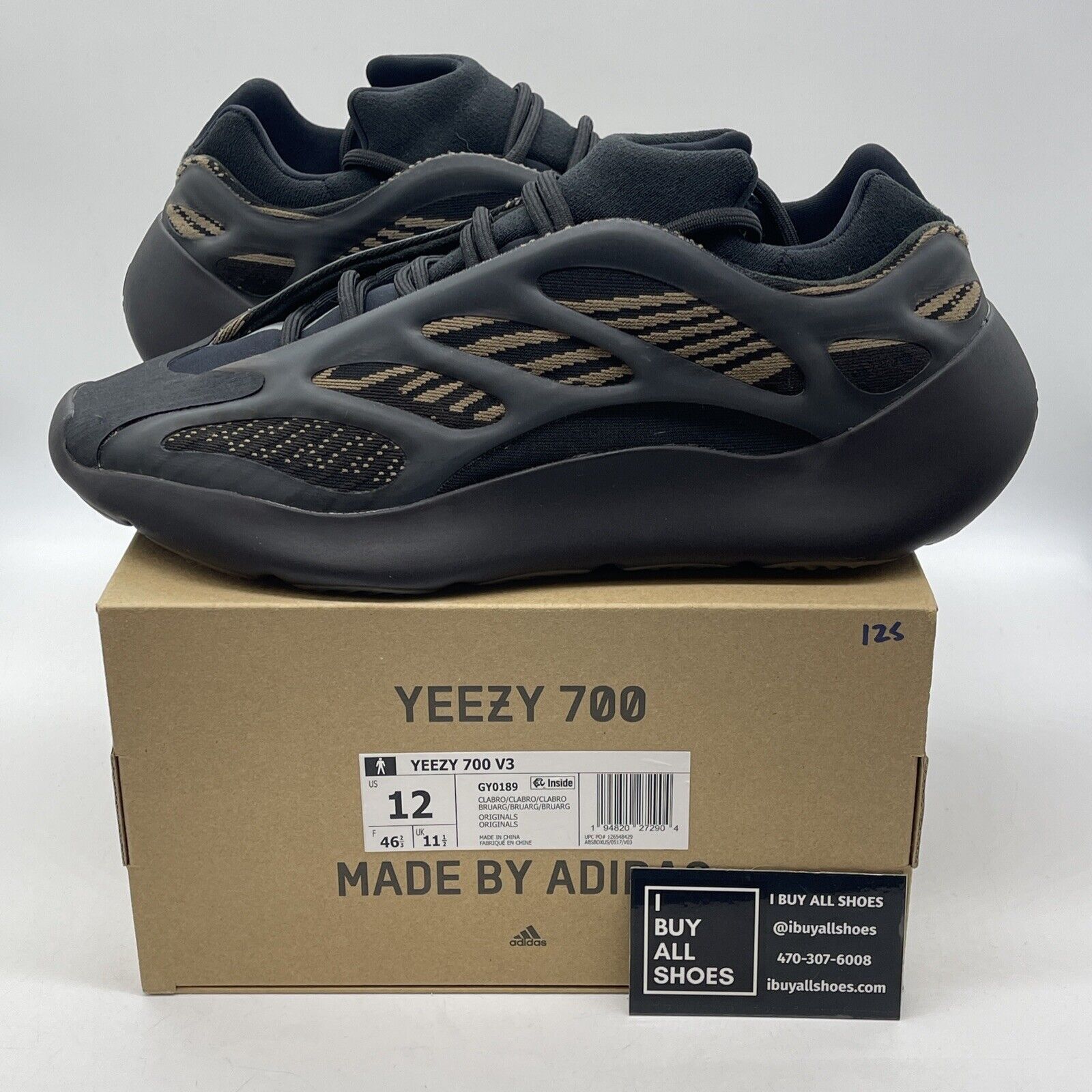 Size 12 - adidas Yeezy 700 V3 Clay Brown Black Suede Leather (GY0189)